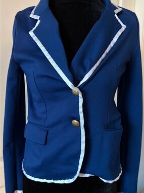 Super Cute Tommy Hilfiger Navy Blazer with White Piping